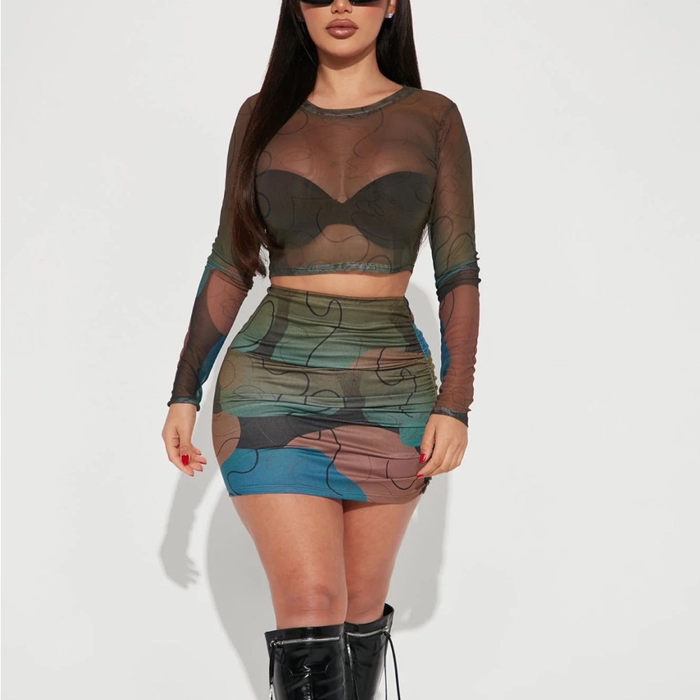 Mesh Skirt Set
